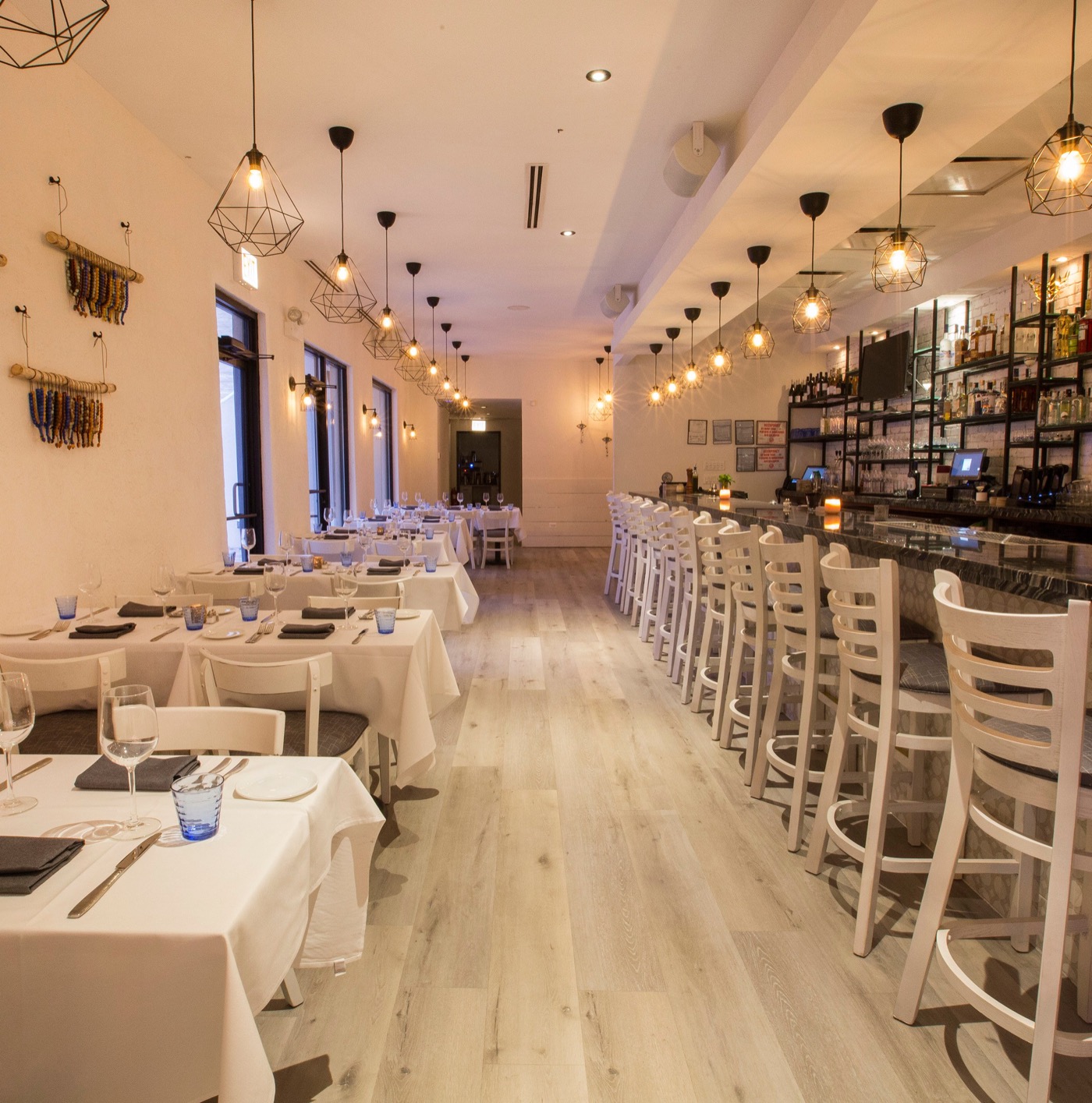 Avli River North bar and pendant lighting — MCL Electric